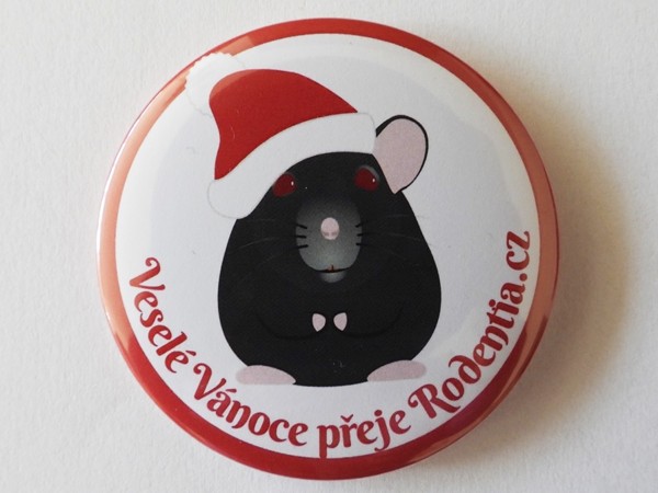 Magnetka Rodentia: Potkan s vánoční čepičkou
