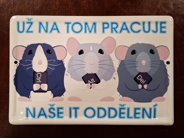 Plechová cedulka "Ajťáci" 15 x 10 cm